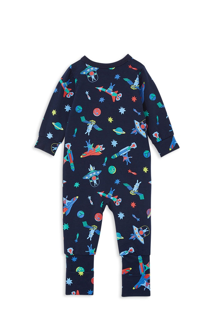 Space Bunny Zip Romper