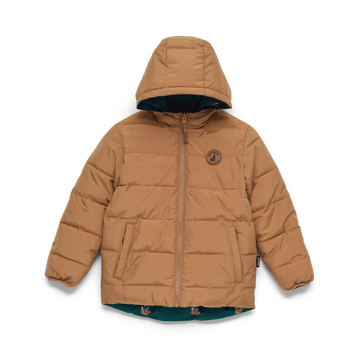 Reversible Eco Puffer Tan Wolf