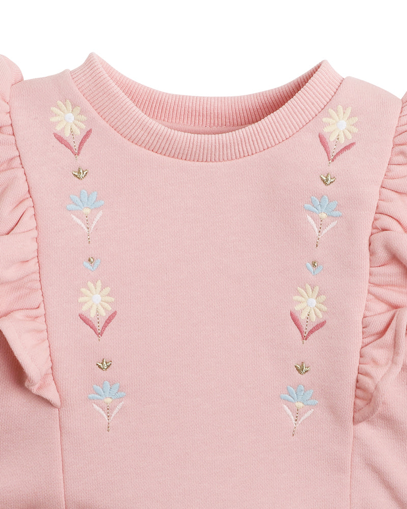 Midnight Daisy Frill Sweat Top