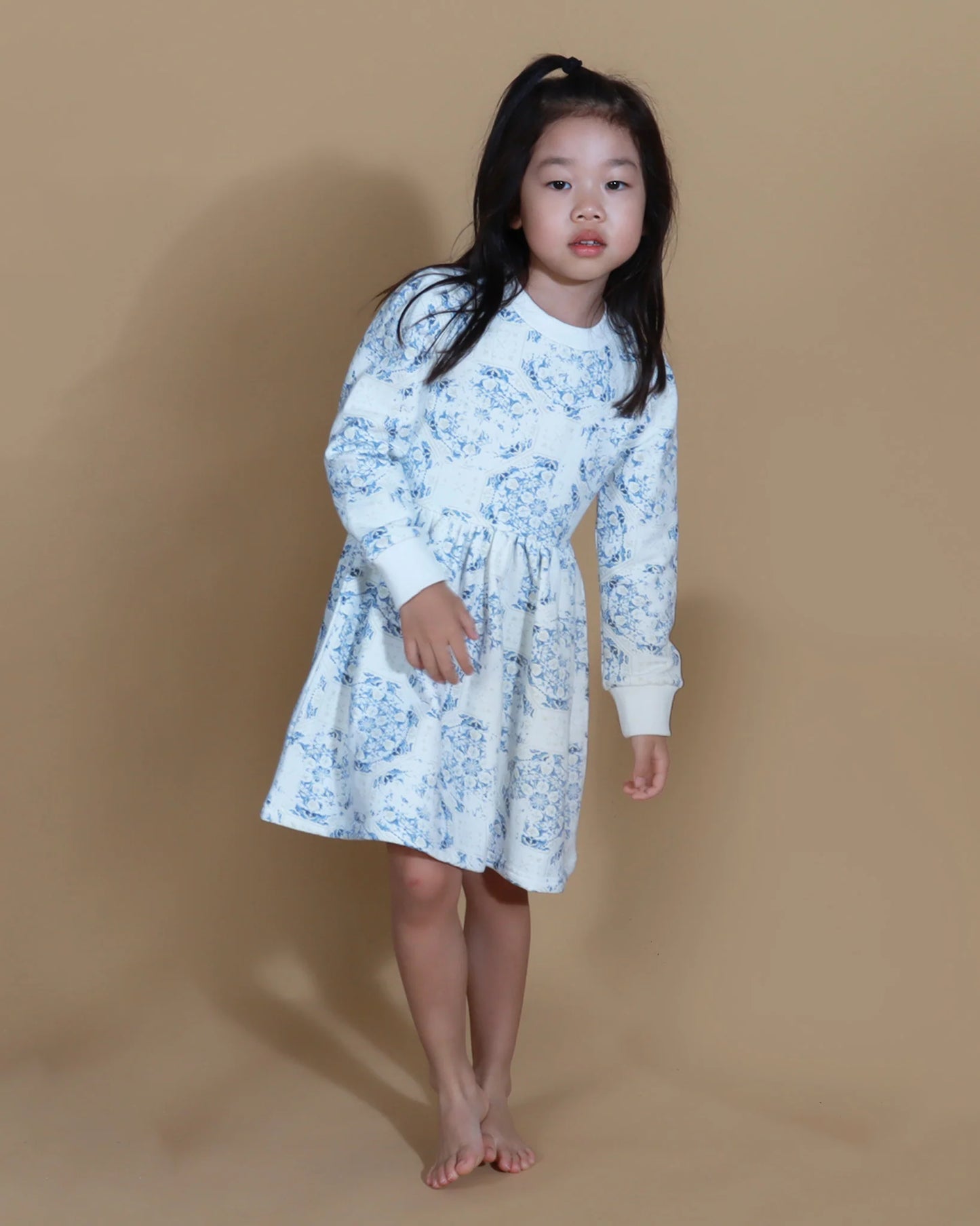 Ornate Princess Long Sleeve Sweat shirting Dress