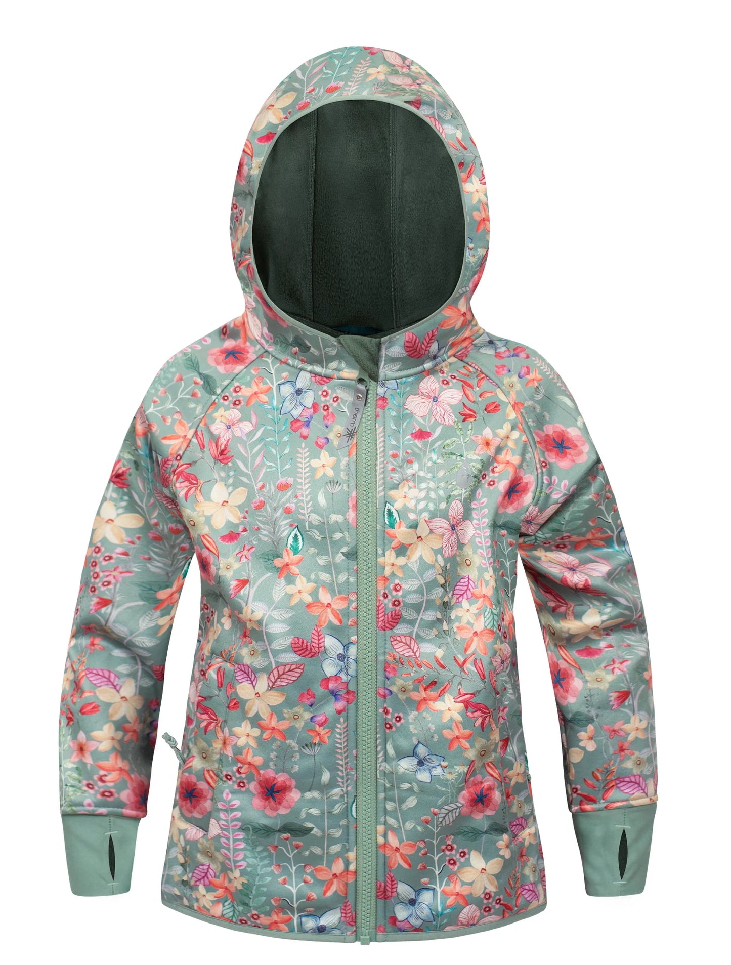 All-Weather Fleece Hoodie- Pretty Garden