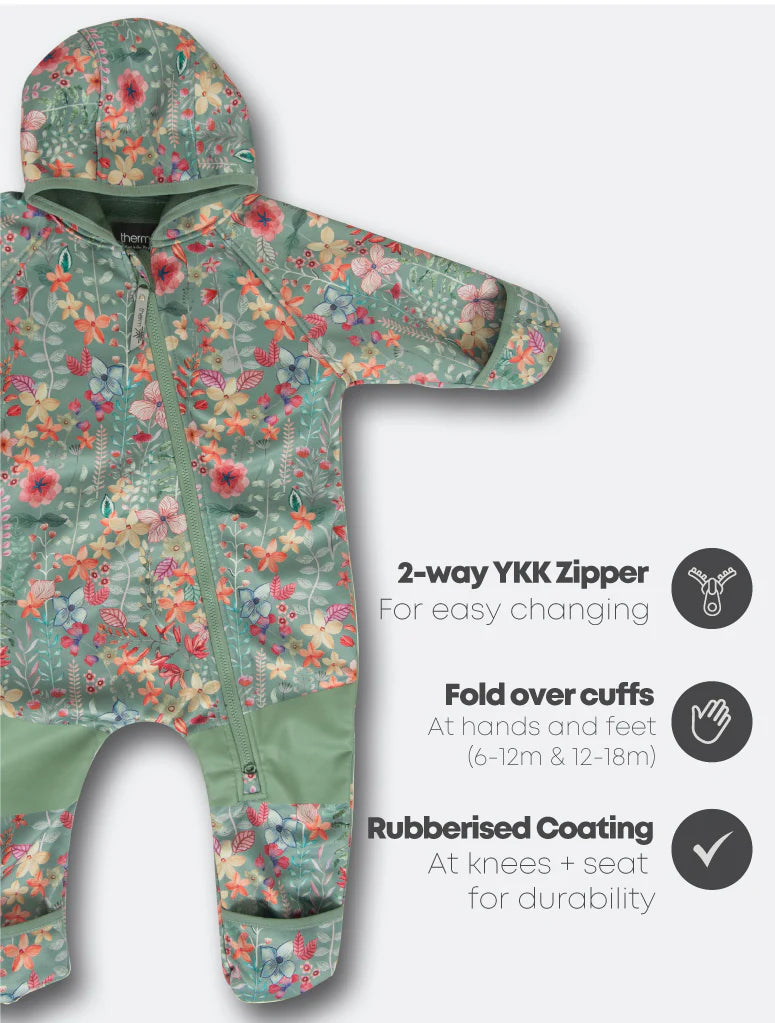 All-Weather Fleece Onesie - Pretty Garden