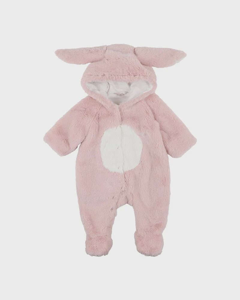 Soft Pink Faux Fur Onesie