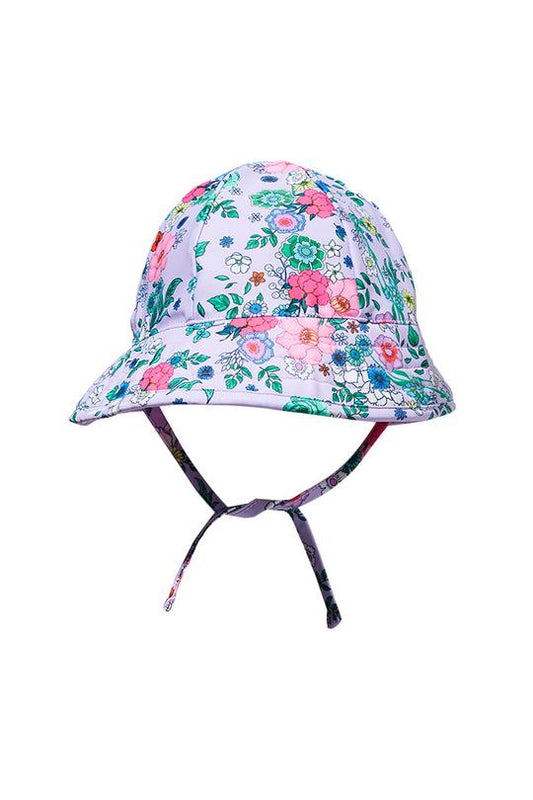 Milky Lilac Floral Swim Hat