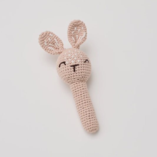 Crochet Bunny Rattle Blush