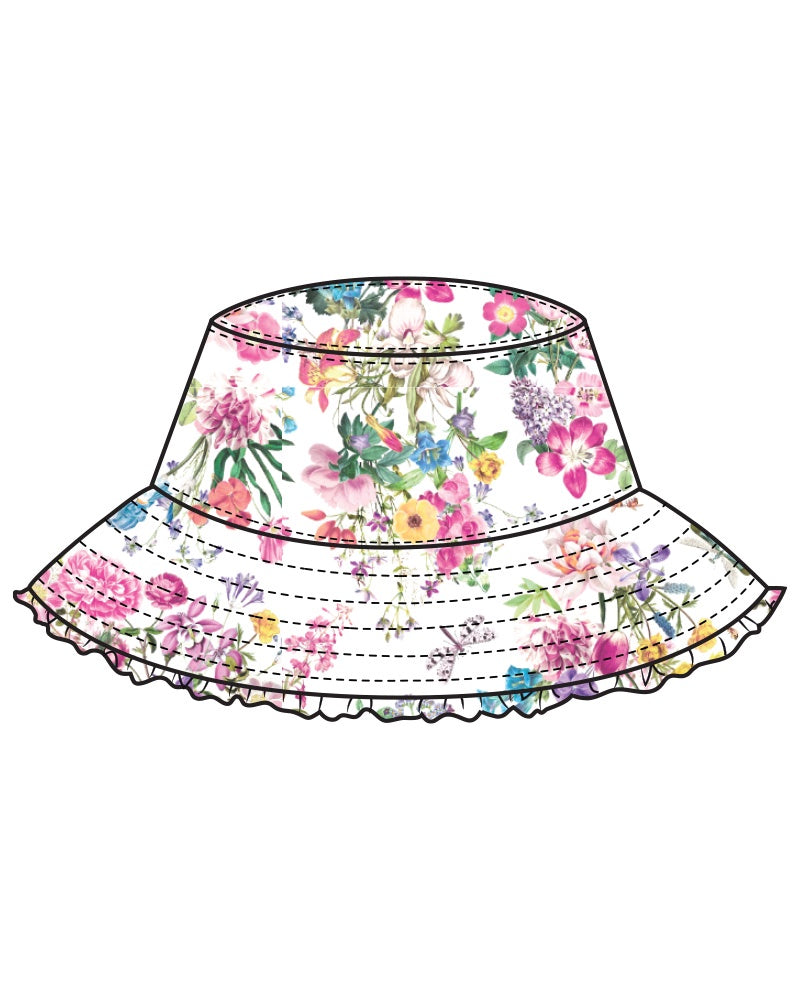 Allegra White Print Sun Hat