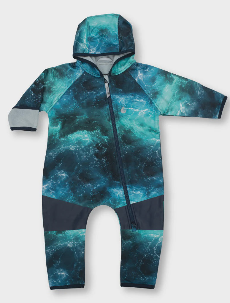 All-Weather Fleece Onesie- Surf