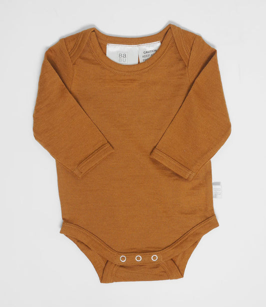 Merino Long Sleeve Bodysuit Cinnamon